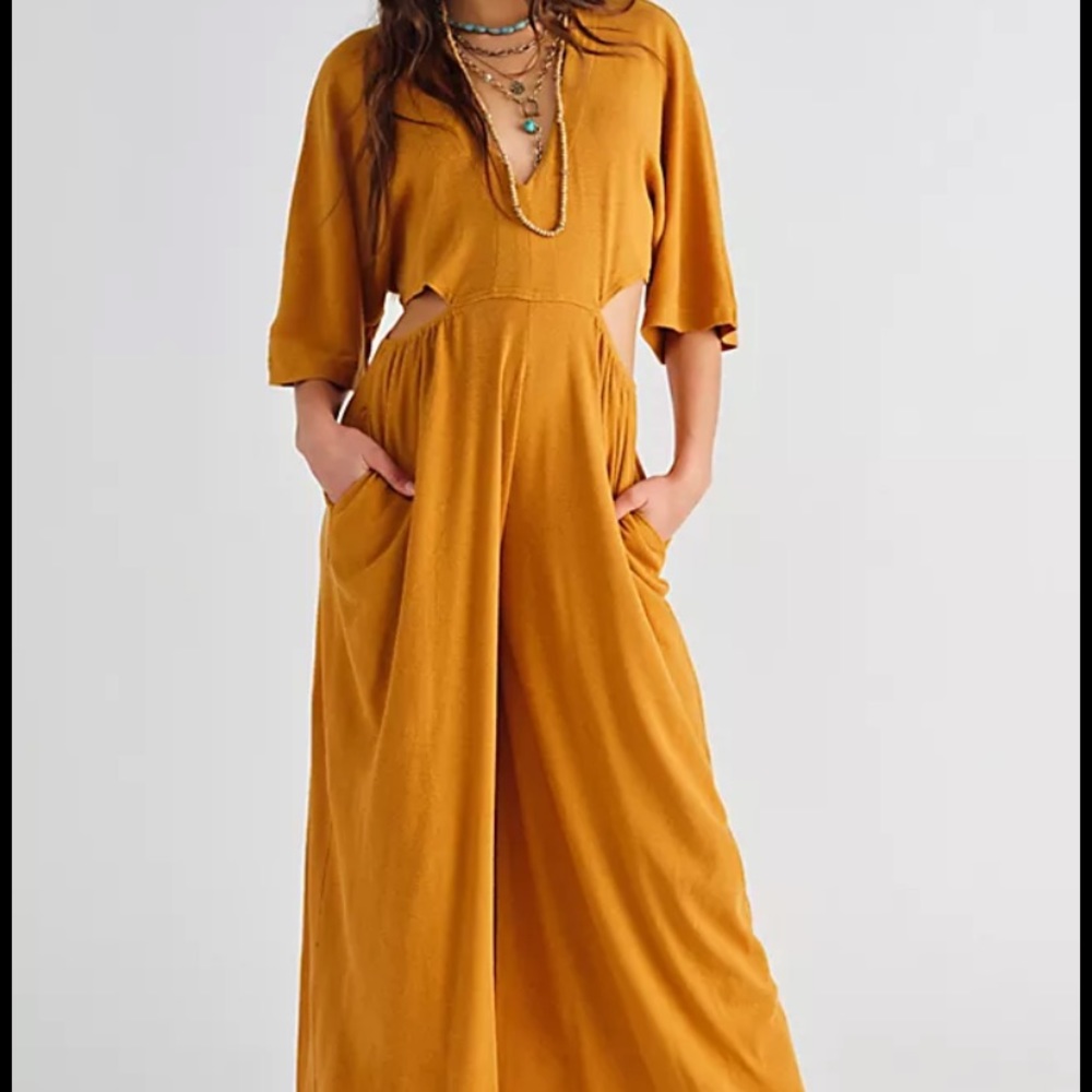 Free People “Ready to Go Jumpsuit” GOLDEN SMALL